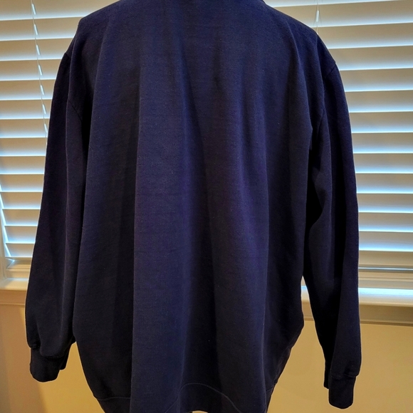 Woman Within Navy Blue Fleece Baseball Jacket - Picture 2 of 3